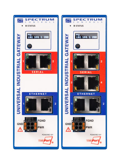 Universal Industrial Gateway Family Front with display on
